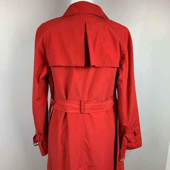 Isaac Mizrahi Live red trench coat, size small - Picture 2 of 11